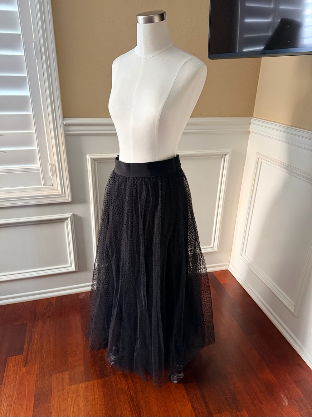 Sezane Black Tulle Masha Skirt